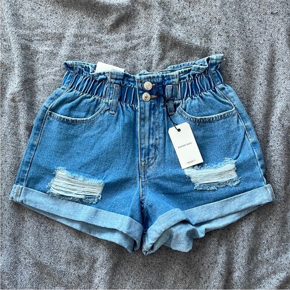 Brand New Forever 21 Blue High Waist Denim Shorts